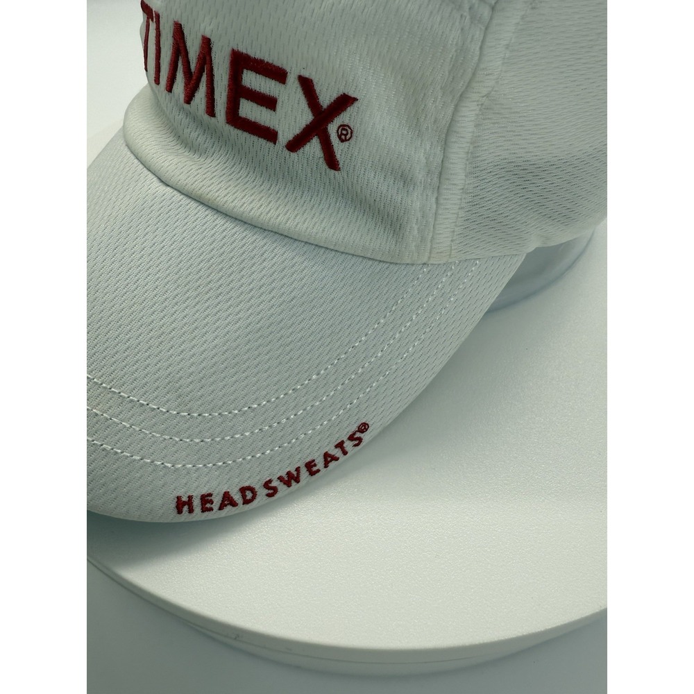 Timex White HEADSWEATS Ultralite Coolmax 5 Panel Hat Cap Adjustable Strap Back - Picture 2 of 11